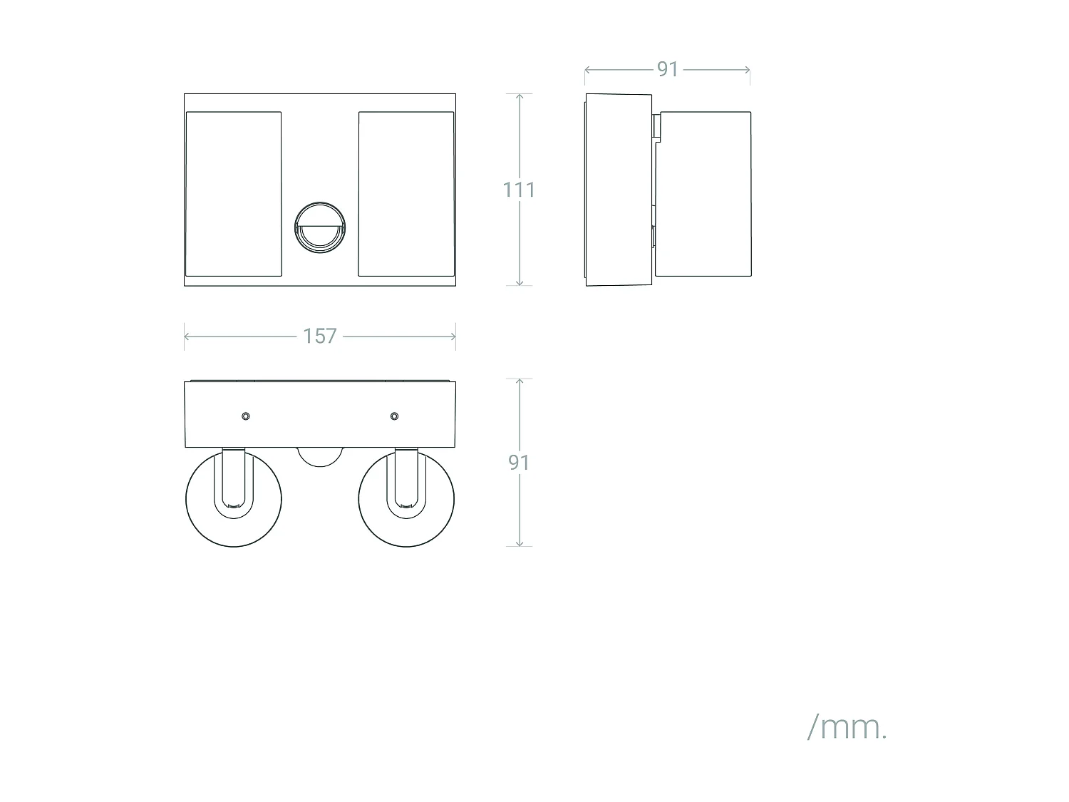 Applique Murale Extérieure LED 18W Aluminium CCT Sélectionnable Deux Spots avec Détecteur de Mouvement Kuriya Anthracite