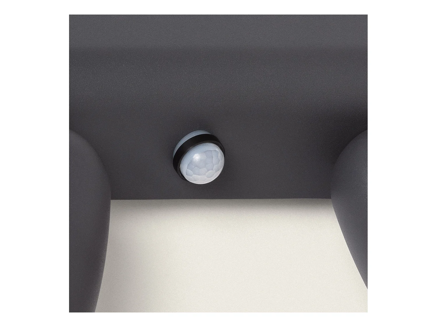 Applique Murale Extérieure Aluminium avec Détecteur de Mouvement Abel Large Deux Spots  Gris foncé