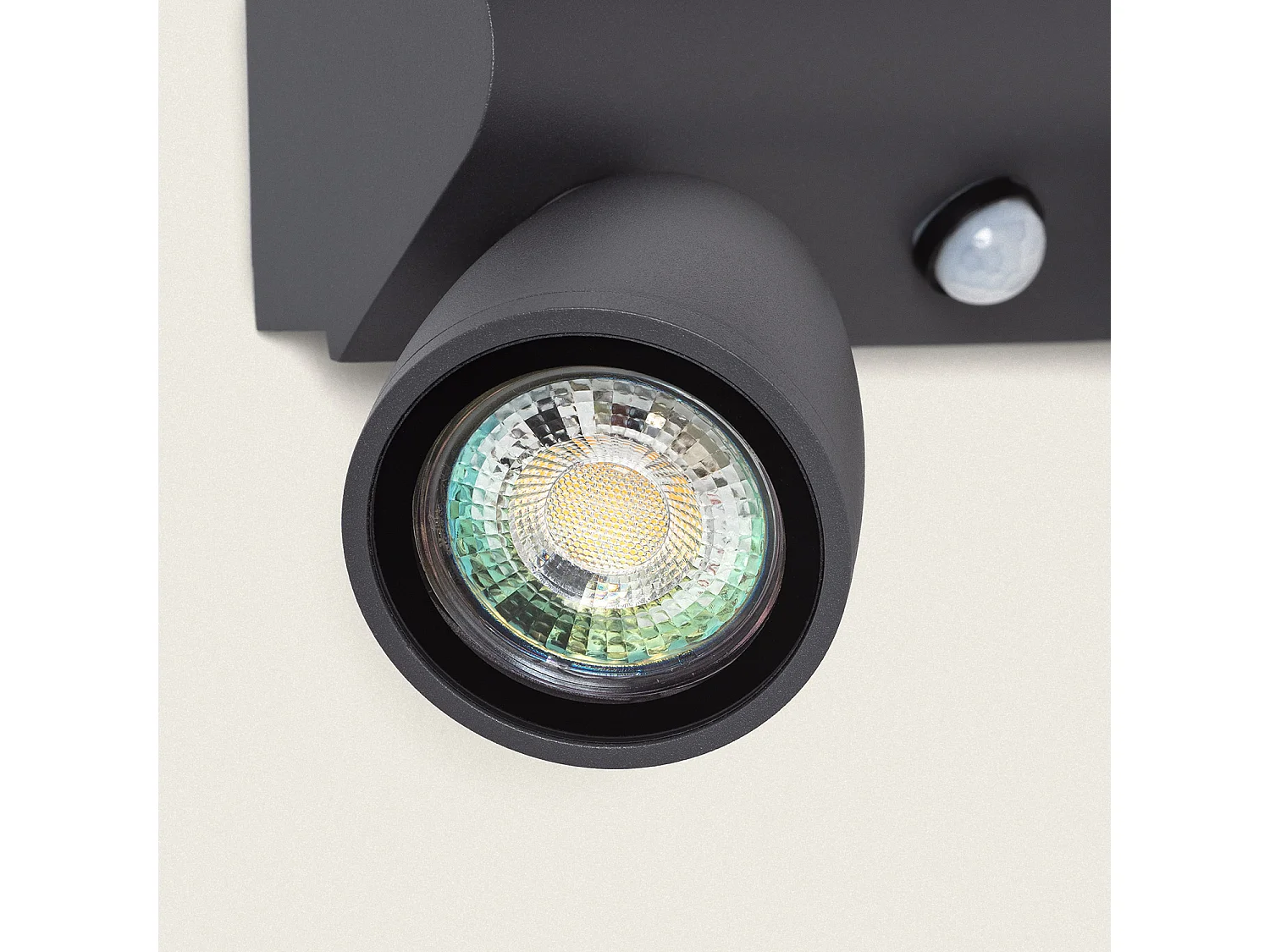 Applique Murale Extérieure Aluminium avec Détecteur de Mouvement Abel Large Deux Spots  Gris foncé