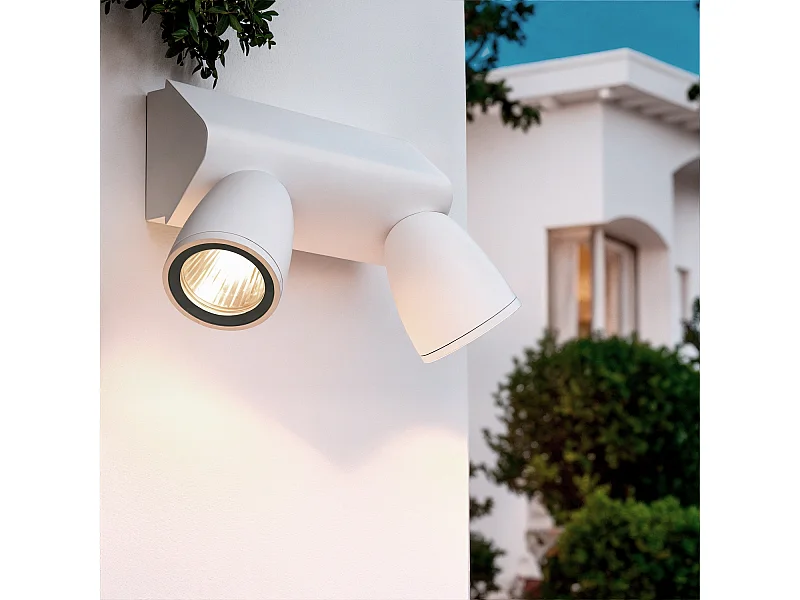 Aplique de Pared Exterior LED 12W Aluminio Abel Large Dos Focos Gris Oscuro