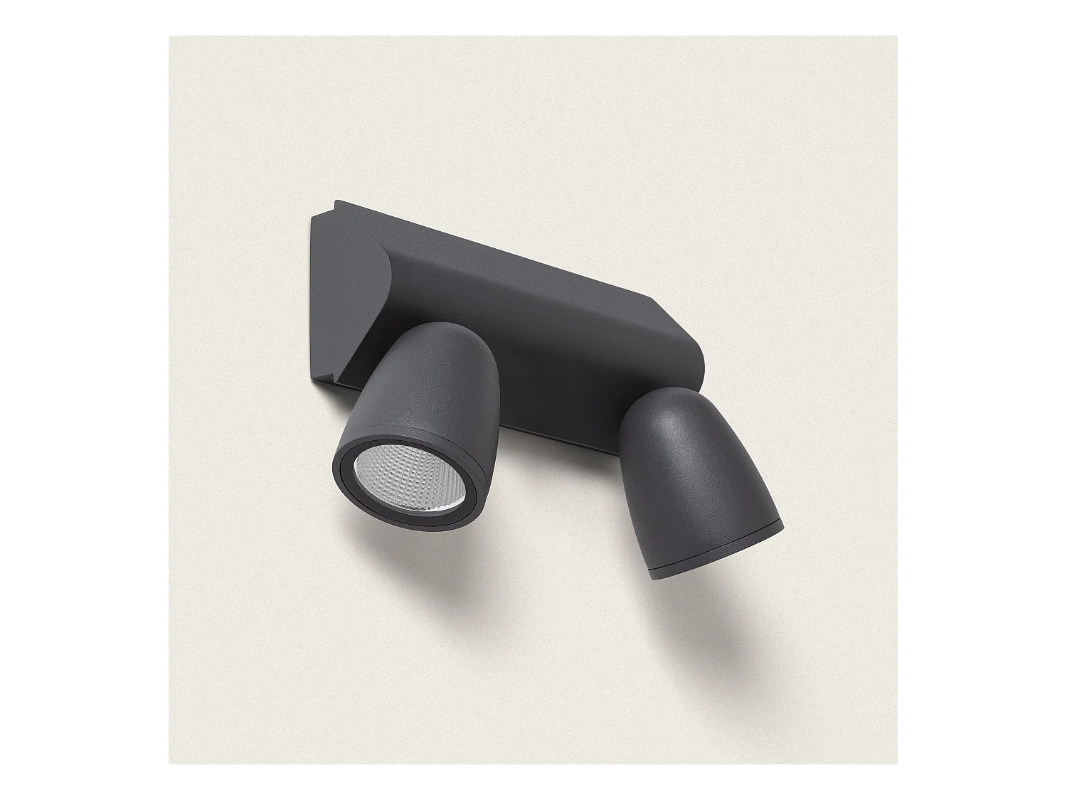 Aplique de Pared Exterior LED 12W Aluminio Abel Large Dos Focos Gris Oscuro