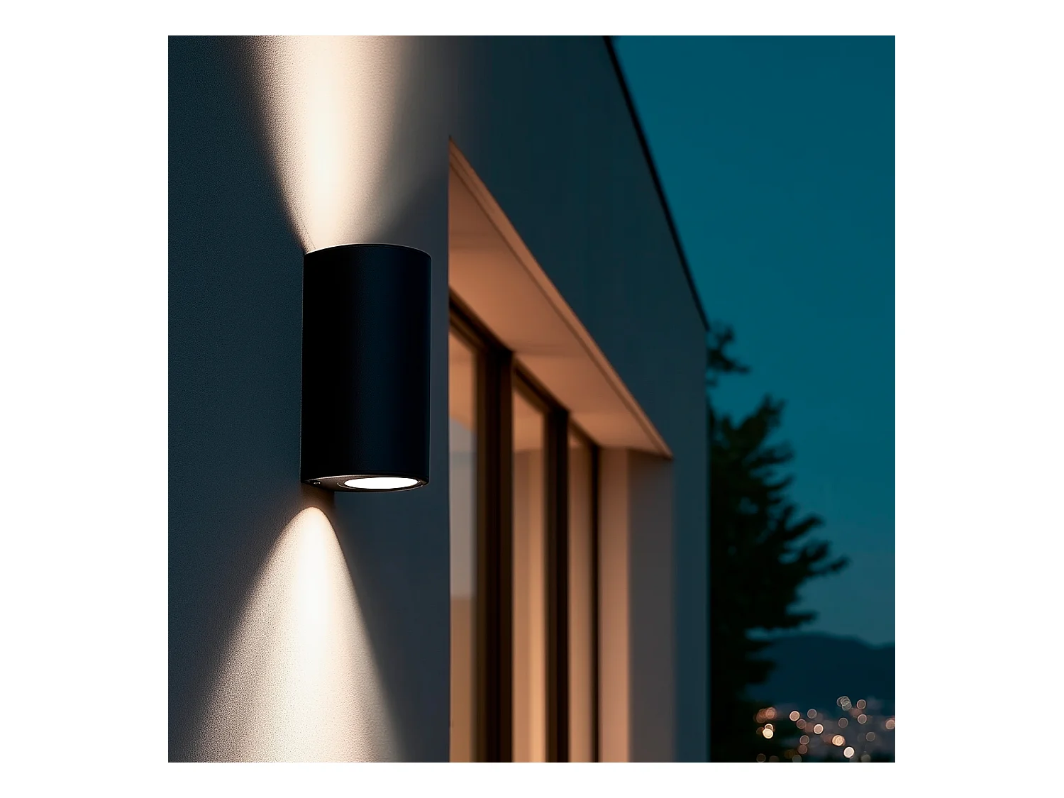 Aplique de Pared Exterior Doble Brong Negro