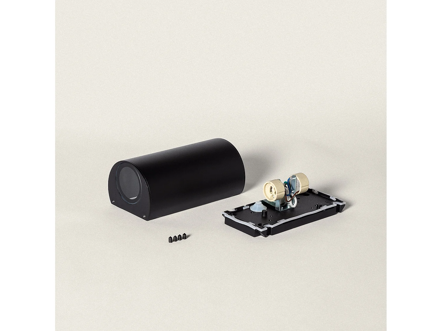 Aplique de Pared Exterior Doble Brong Negro