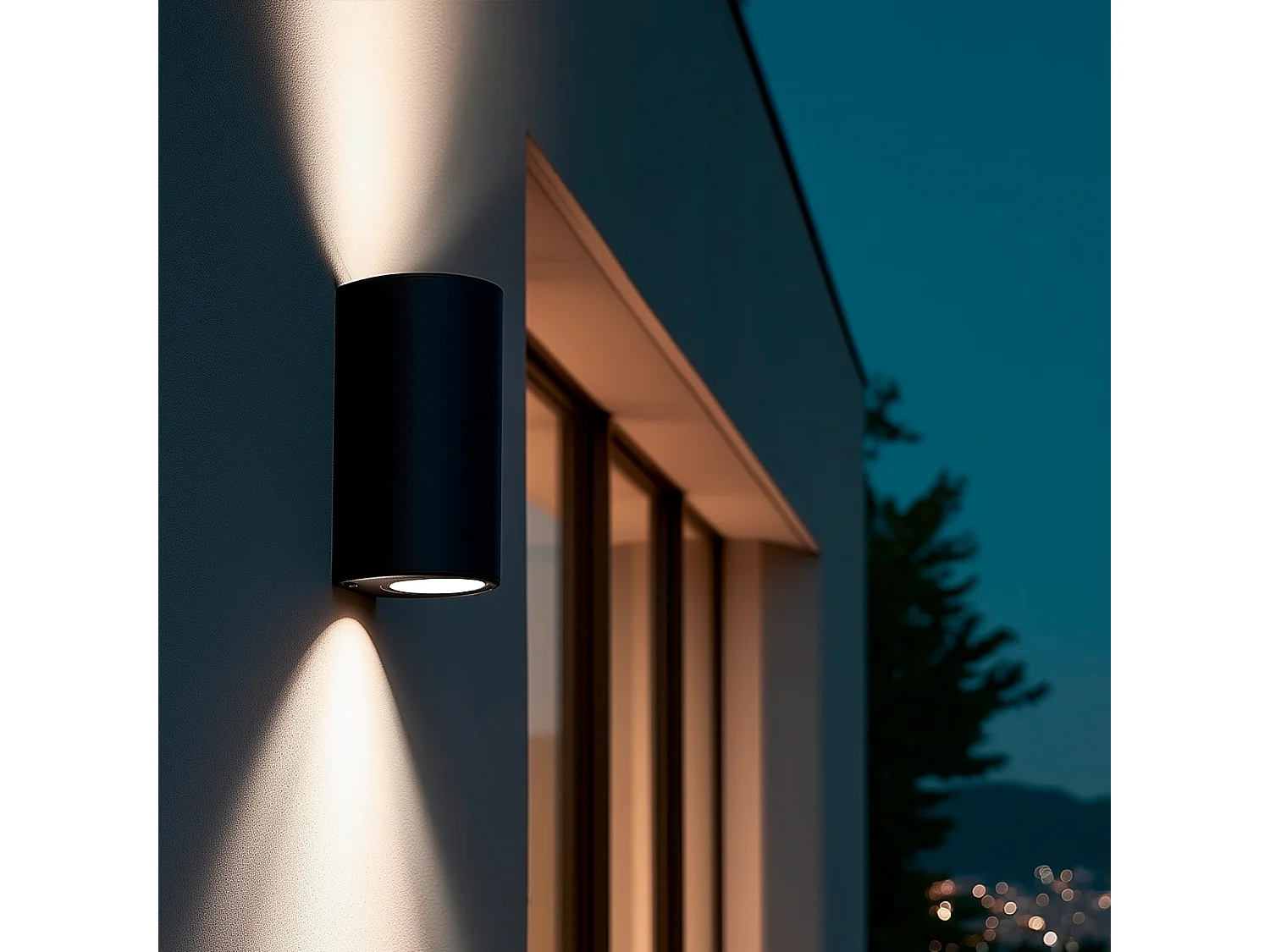 Aplique de Pared Exterior Doble Brong Negro