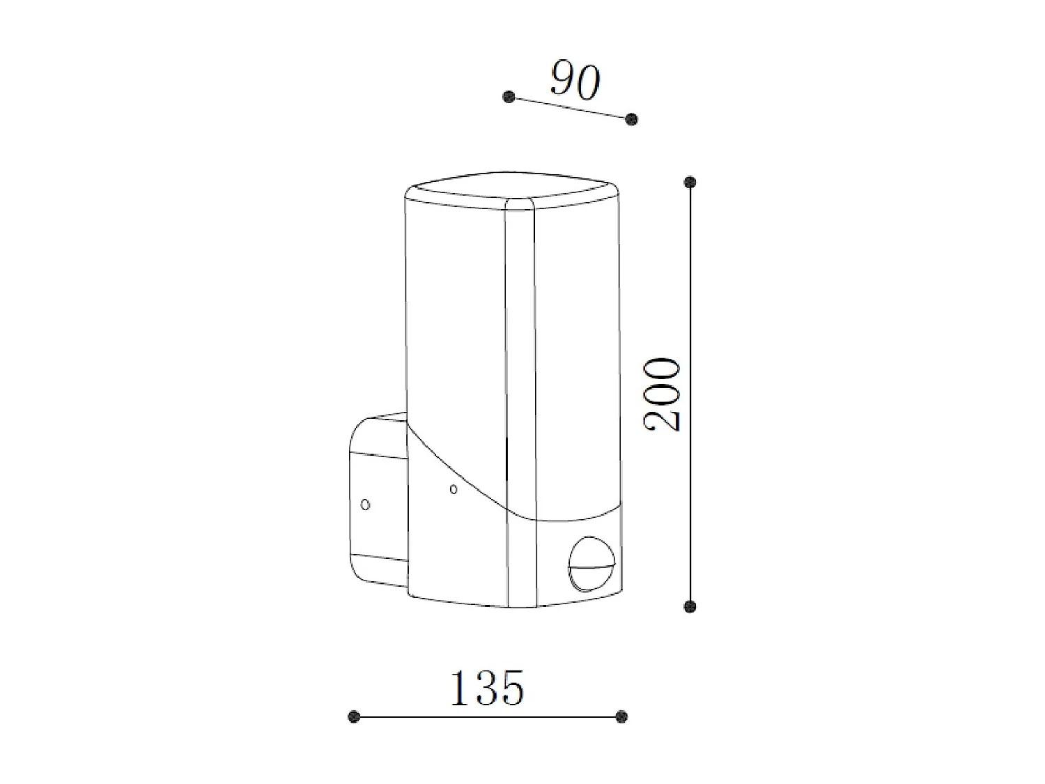 Applique Murale Extérieure Pelly Noir