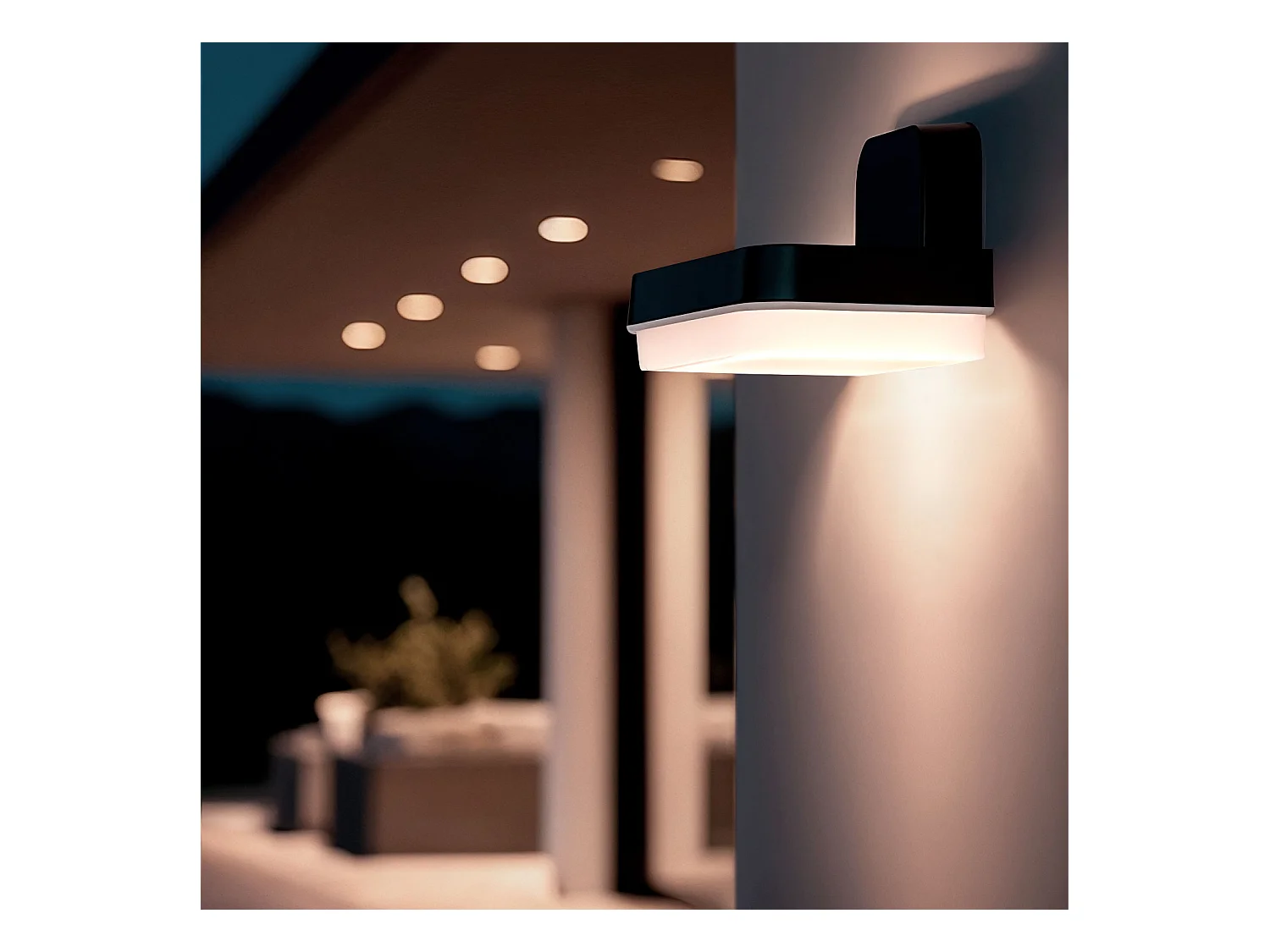 Applique Murale Extérieure LED 10W Éclairage Rectangulaire Noire Mirto Noir