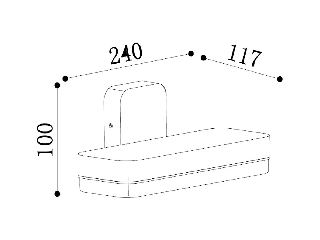 Applique Murale Extérieure LED 10W Éclairage Rectangulaire Noire Mirto Noir