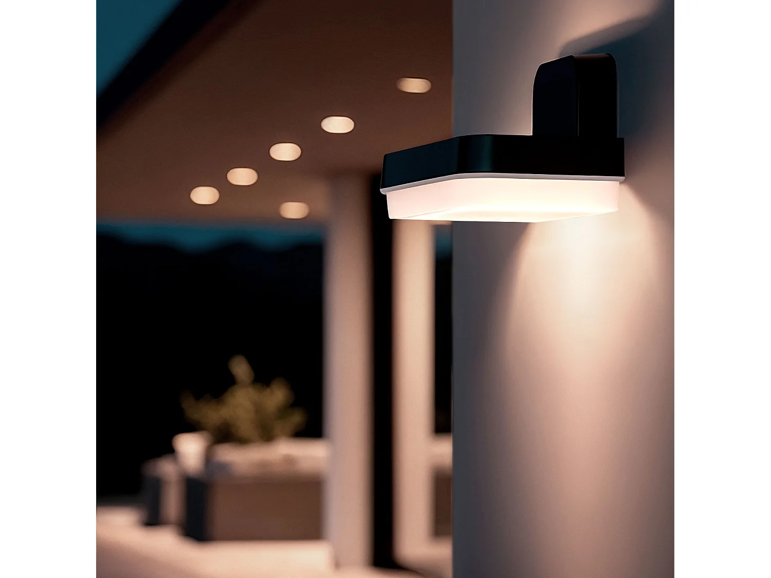 Aplique de Pared Exterior LED 10W Iluminación Rectangular Negro Mirto Negro