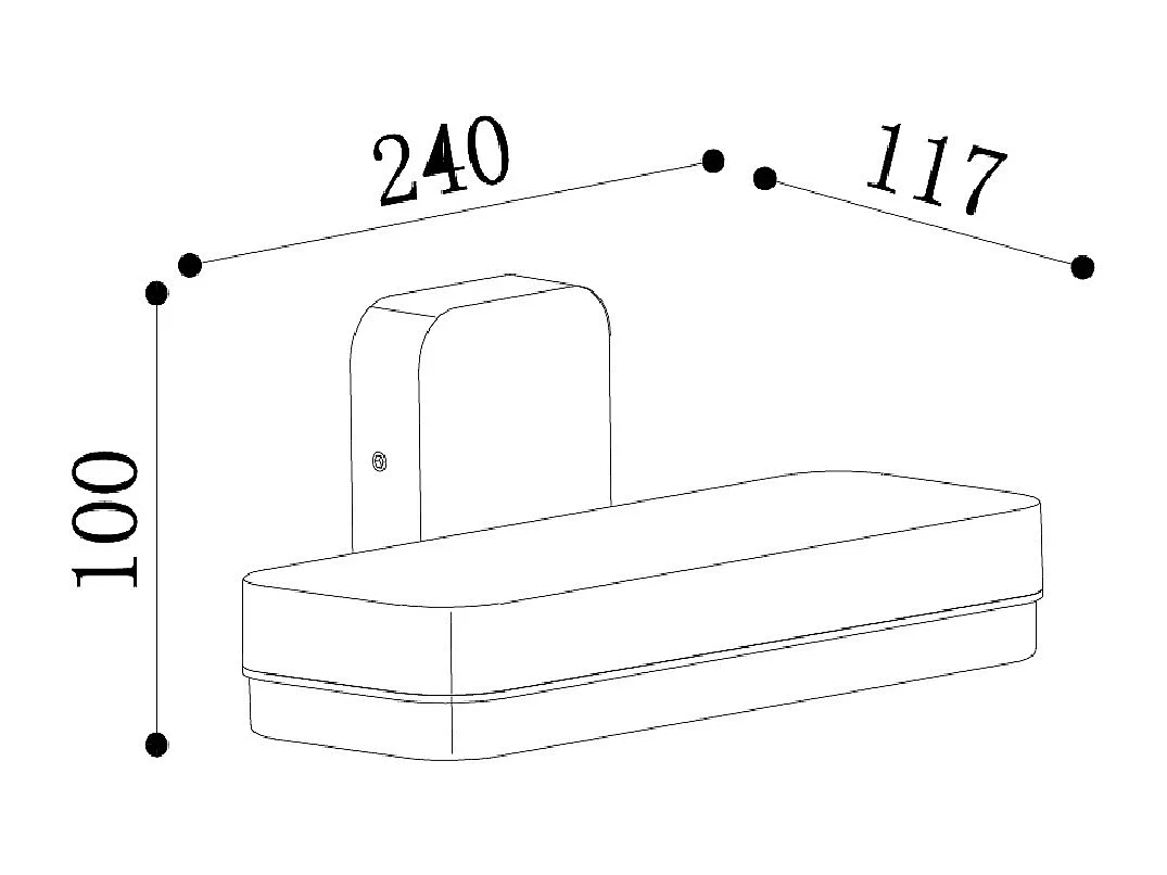 Aplique de Pared Exterior LED 10W Iluminación Rectangular Negro Mirto Negro