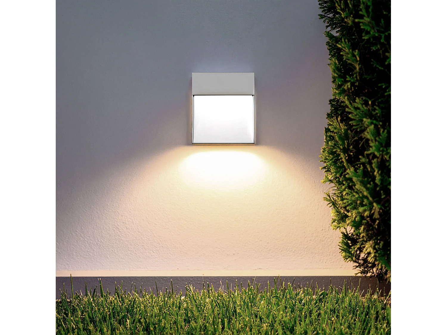 Balise Murale Extérieure LED 3W CCT Sélectionnable Aluminium Saillie Carrée Jade Blanc