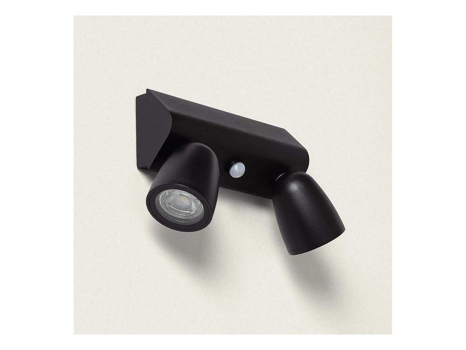 Aplique de Pared Exterior Aluminio con Detector de Movimiento Abel Large Dos Focos