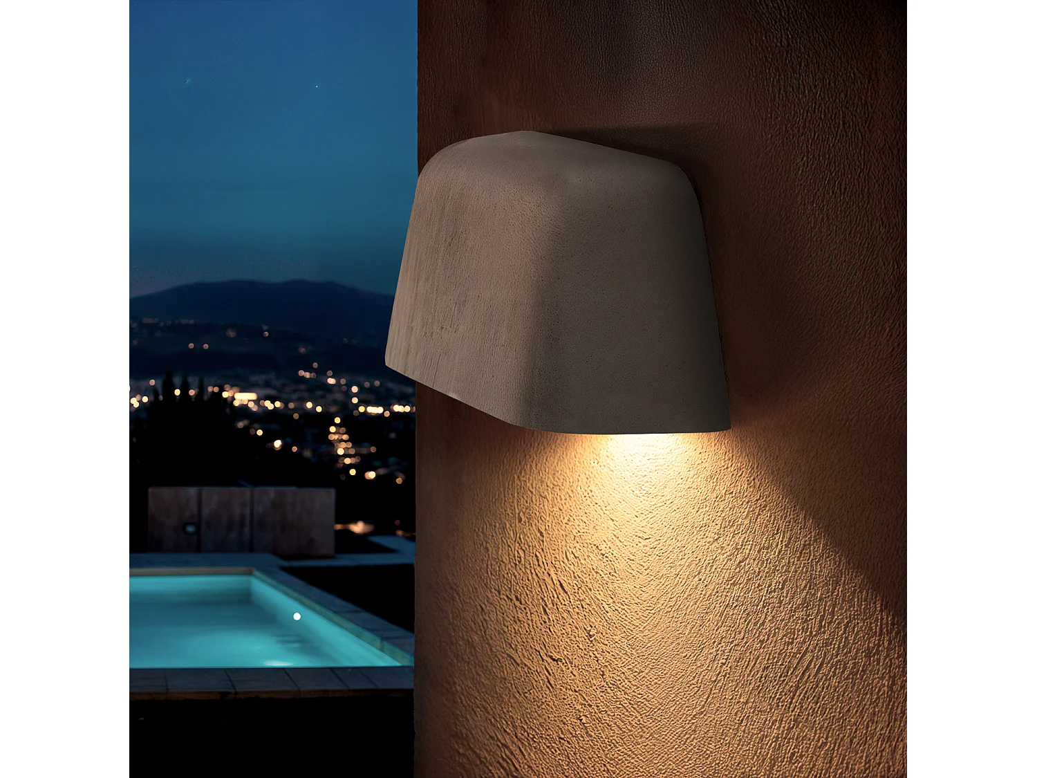 Applique Murale Extérieure LED 8W Ciment Maesy Gris Pierre