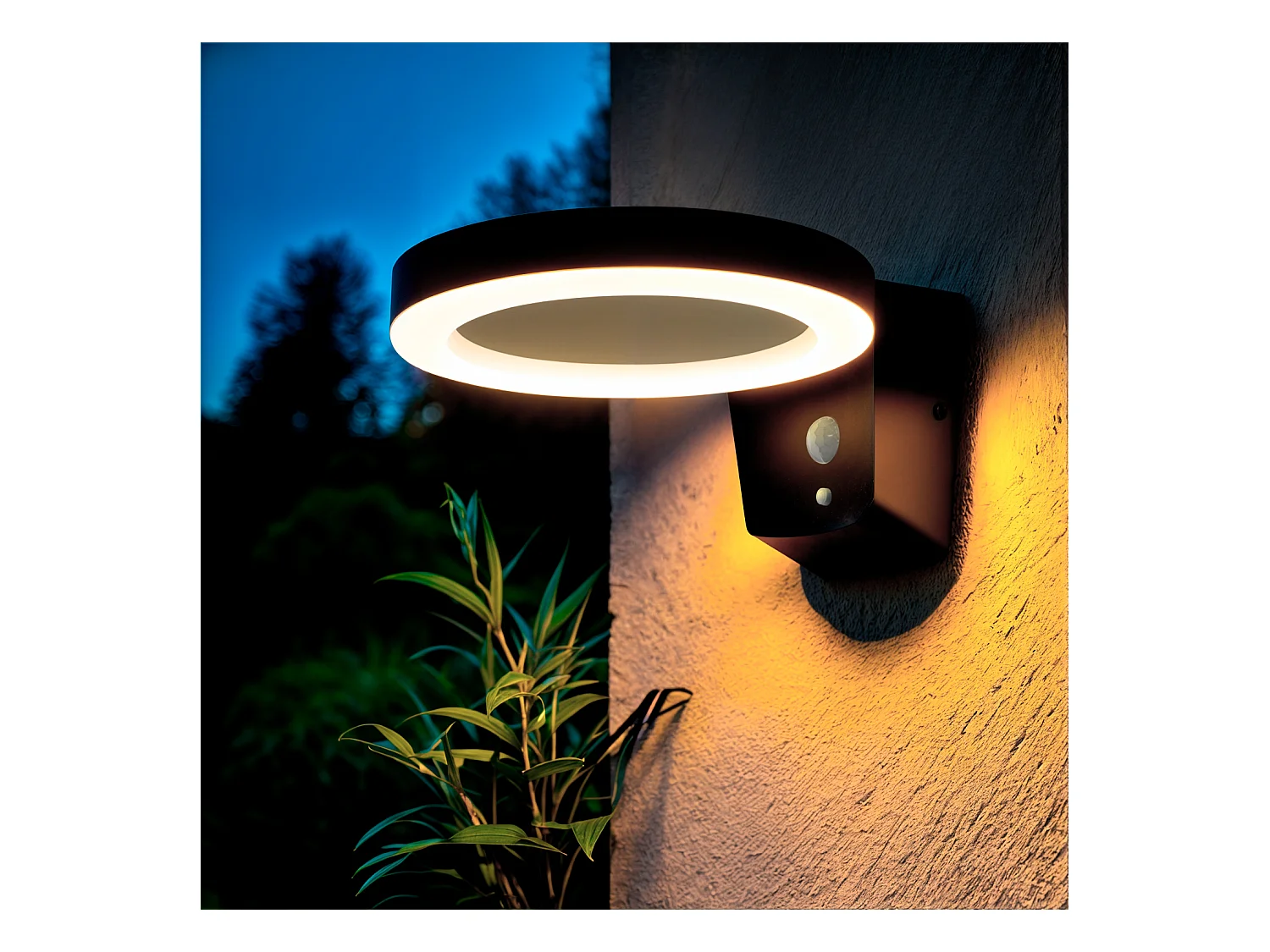 Applique da Parete per Esterni Solare LED 5W Alluminio con Sensore di Movimento Aris Nero
