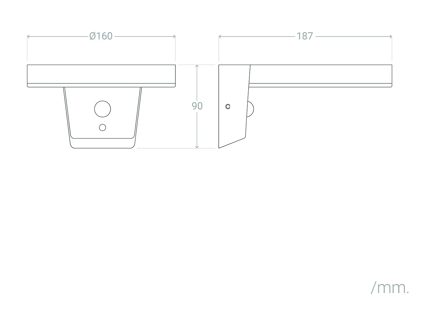 Applique Murale Extérieure Solaire LED 5W Aluminium avec Détecteur de Mouvement Aris Noir