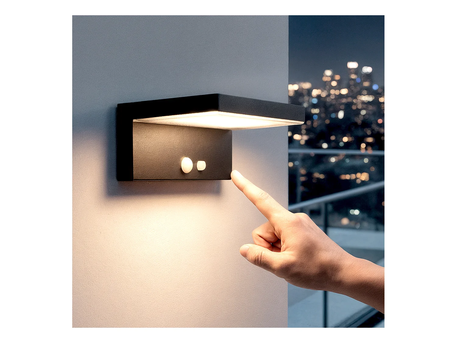 Applique da Parete per Esterni Solare LED 5W Alluminio con Sensore di Movimento Bran Nero