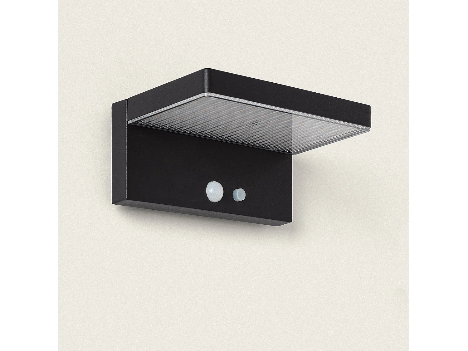 Applique da Parete per Esterni Solare LED 5W Alluminio con Sensore di Movimento Bran Nero