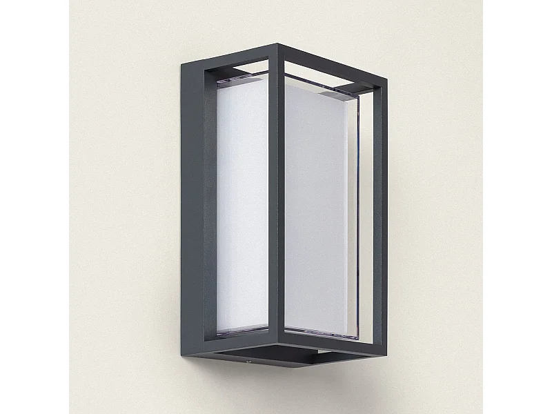 Aplique de Pared Exterior LED 12W Aluminio CCT Seleccionable Doble Difusor Arelien Large II Antracita