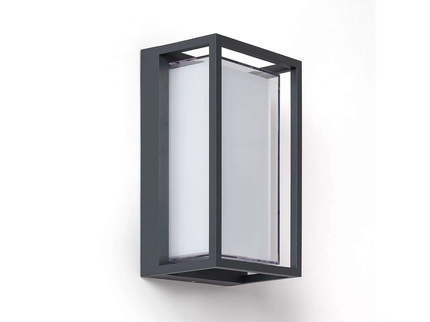 Applique murale extérieur LED à double diffuseur sélectionnable Calysta 12 W en aluminium CCT Sélectionnable Anthracite