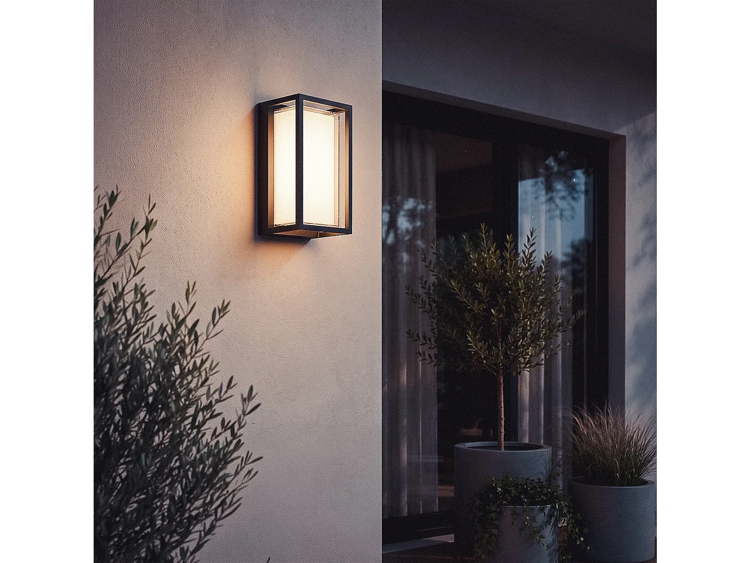 Aplique de Pared Exterior LED 12W Aluminio CCT Seleccionable Doble Difusor Arelien Large II Antracita