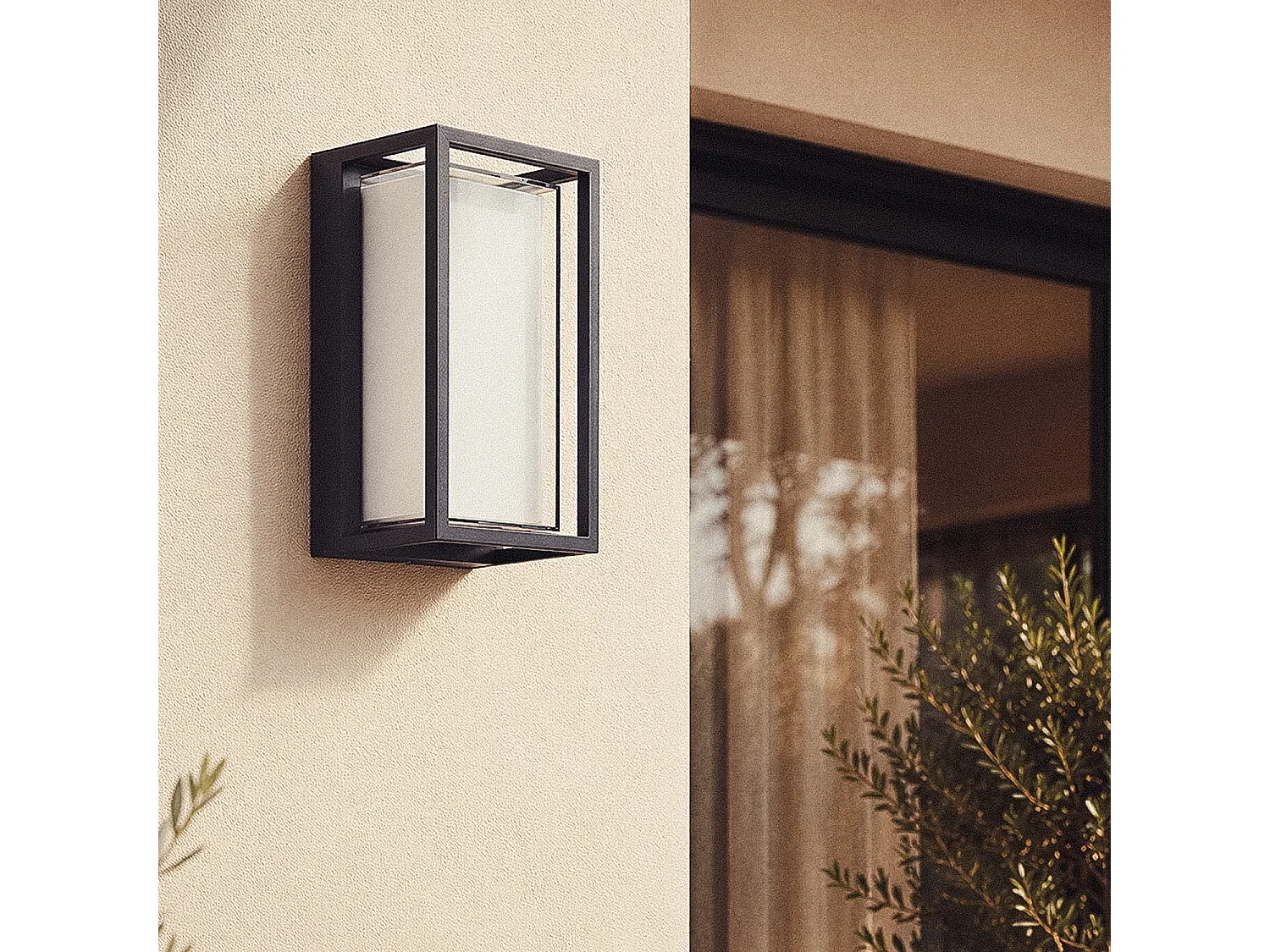 Aplique de Pared Exterior LED 12W Aluminio CCT Seleccionable Doble Difusor Arelien Large II Antracita