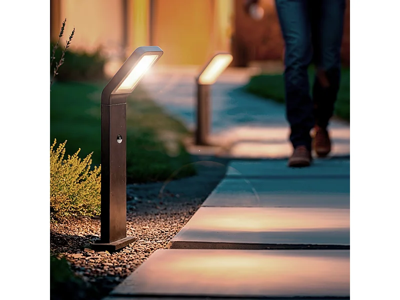 Lampioncino per Esterni LED 9.5W 50cm Alluminio con Sensore di Movimento Legacy Nero