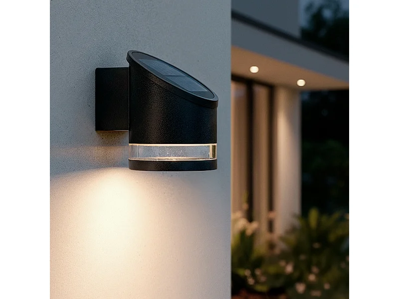 Applique da Parete per Esterni Solare LED Alluminio Eddan Nero