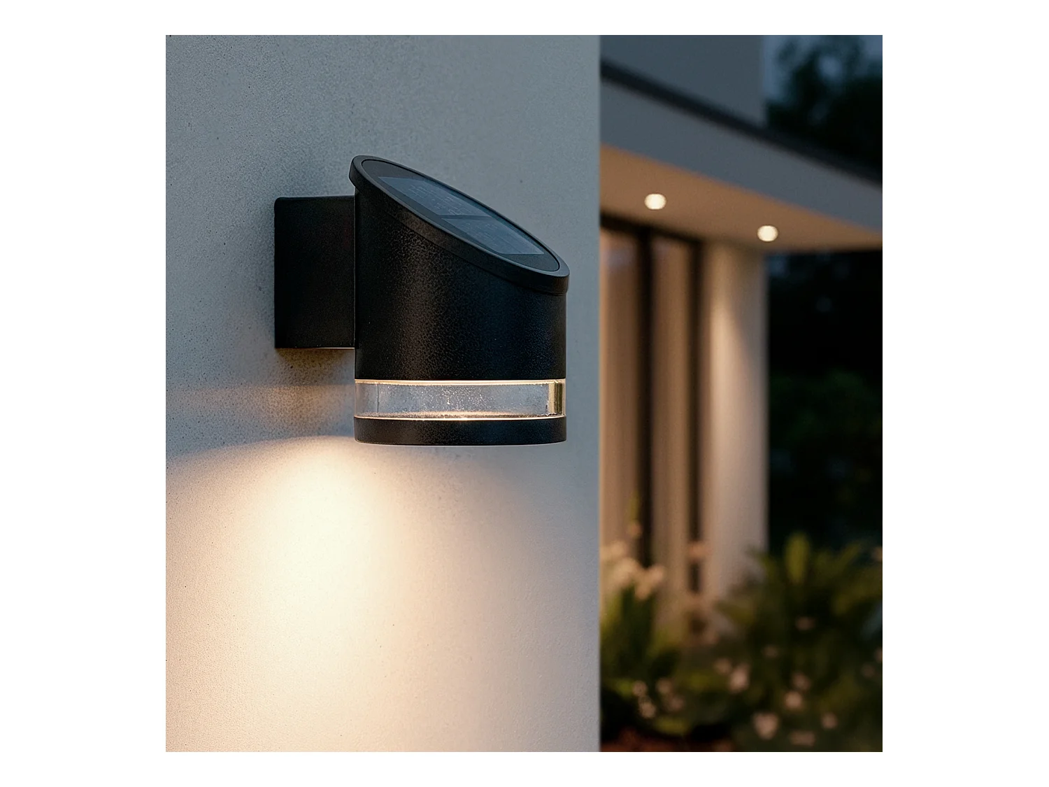 Applique Murale Extérieure Solaire LED Aluminium Eddan Noir