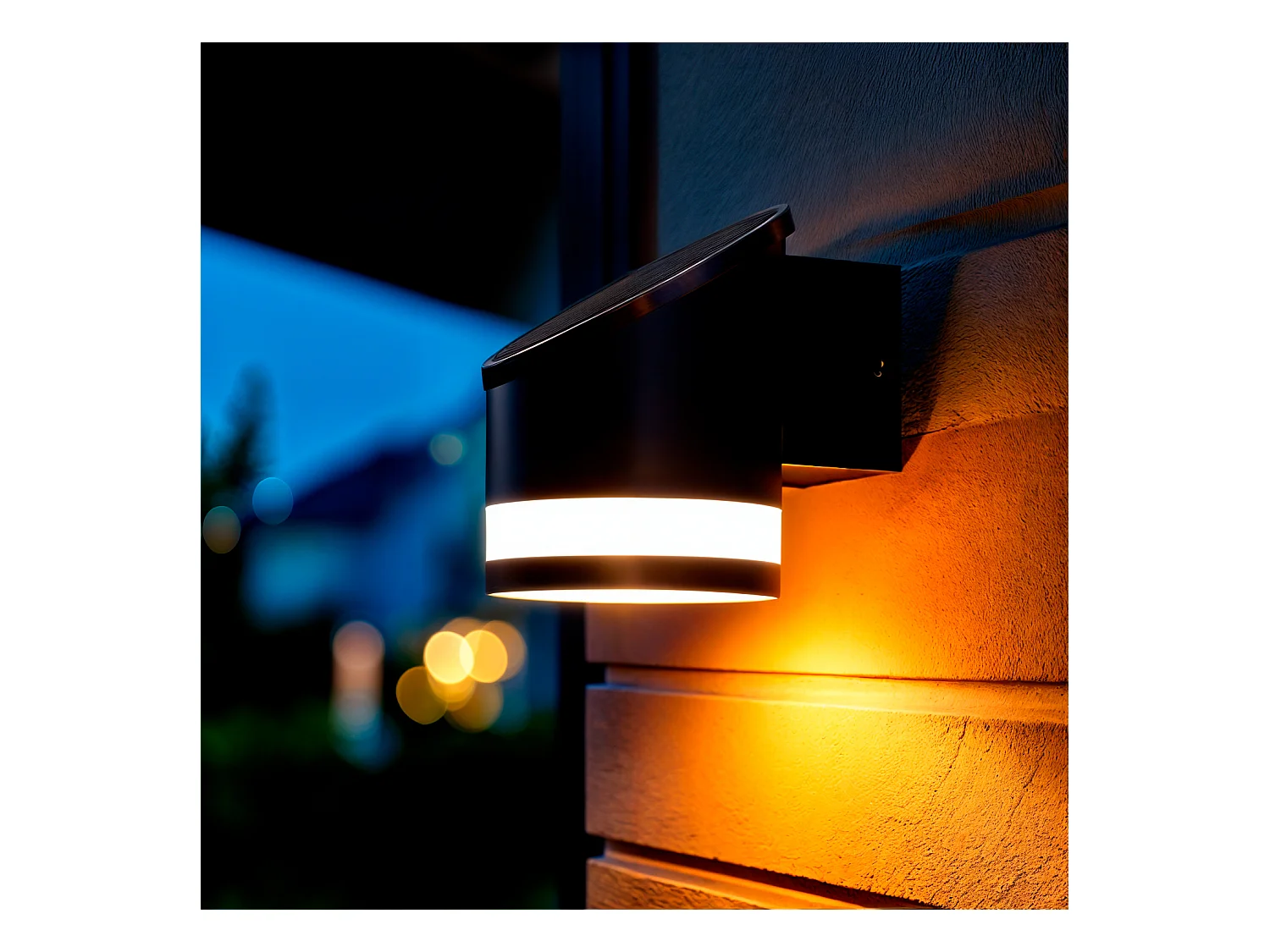Aplique de Pared Exterior Solar LED Aluminio Eddan Negro