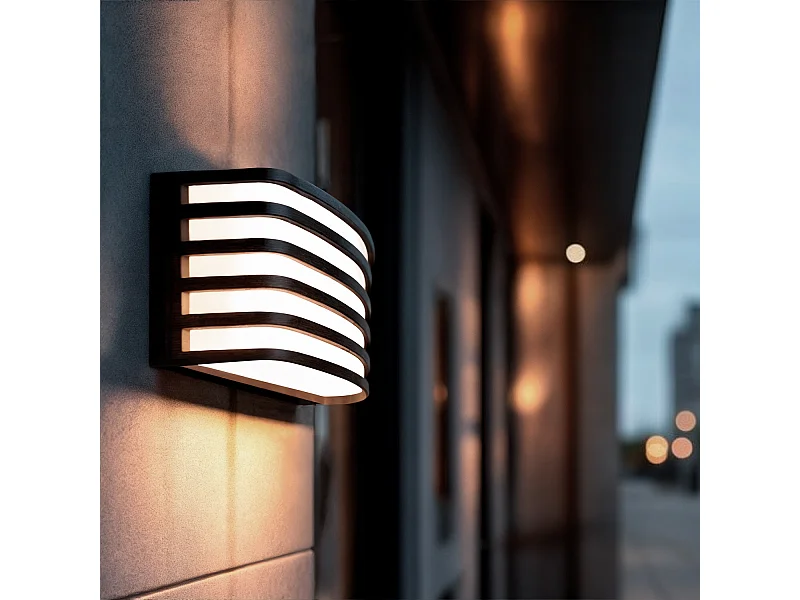 Applique Murale Extérieure LED 12W Éclairage Rectangulaire Noire Juli Noir