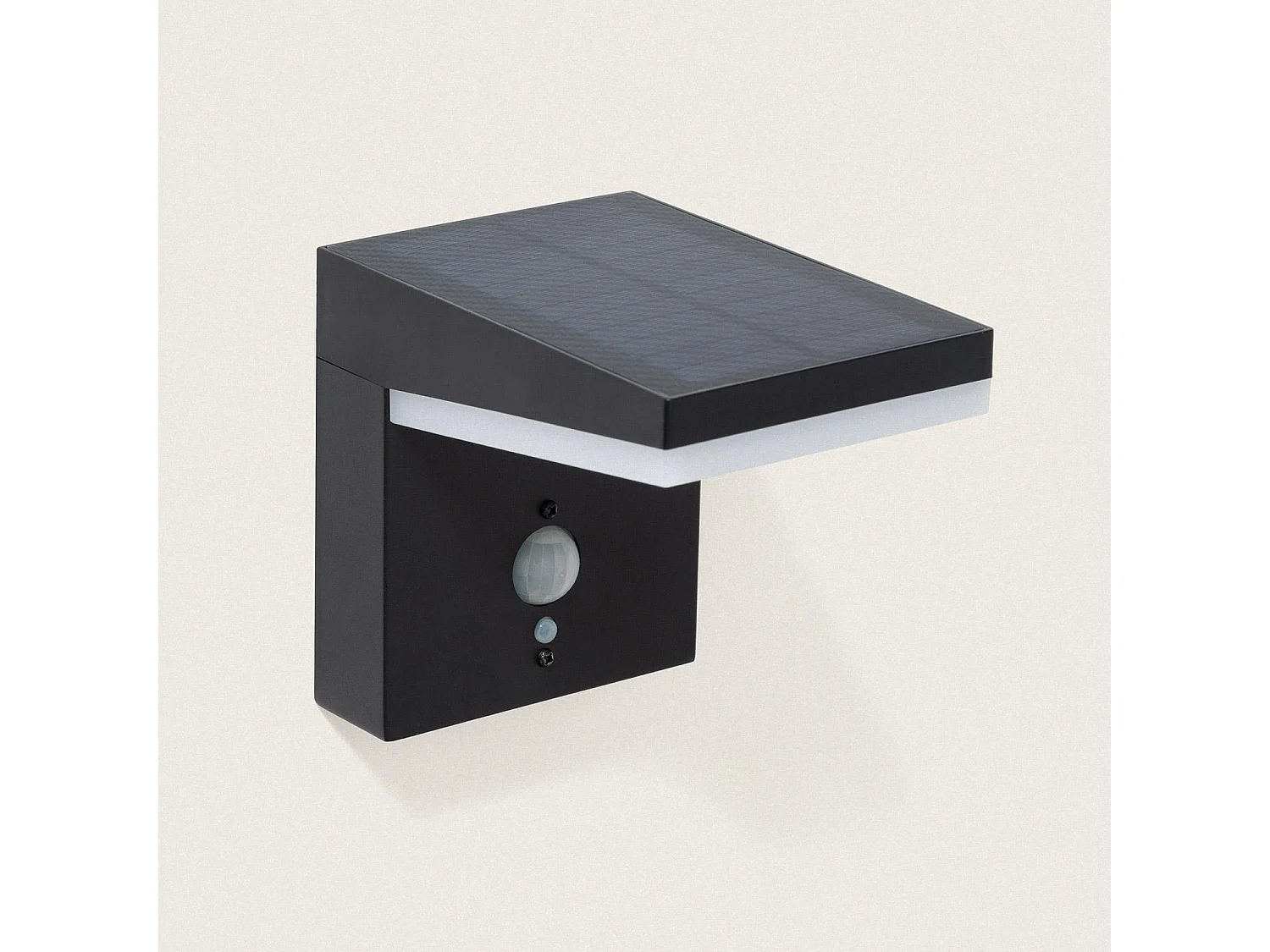 Applique da Parete per Esterni Solare LED 5W Alluminio con Sensore di Movimento Edwan Nero