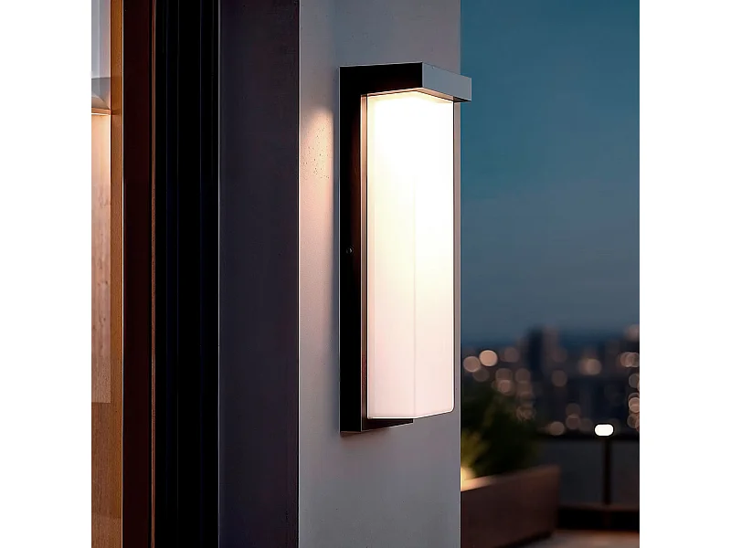Applique da Parete per Esterni LED 22W Alluminio Tyron 4000K Nero Bianco Naturale