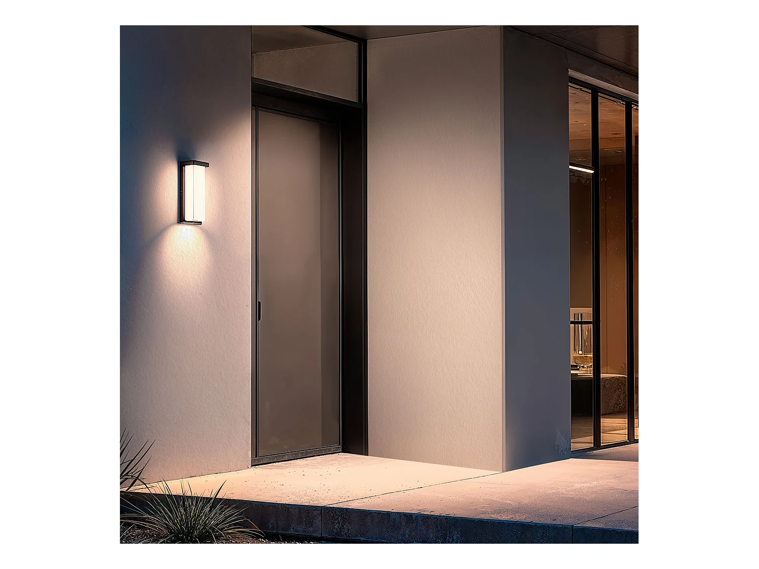 Aplique de Pared Exterior LED 22W Aluminio Tyron 4000K Negro Blanco Neutro