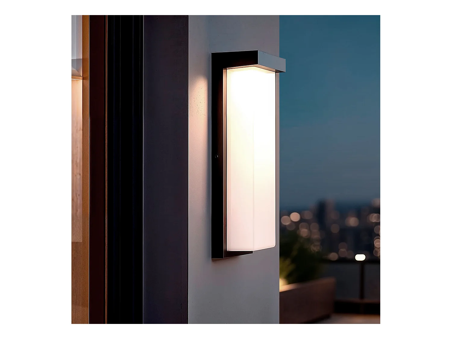 Aplique de Pared Exterior LED 22W Aluminio Tyron 4000K Negro Blanco Neutro