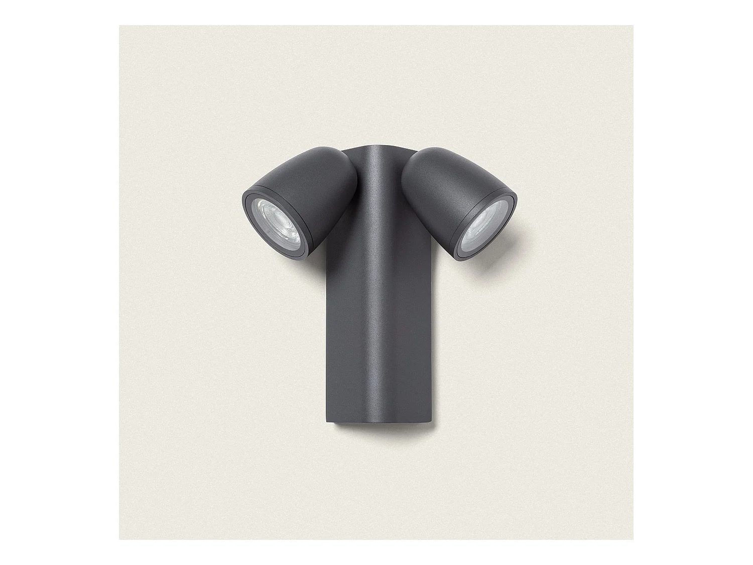 Applique Murale Extérieure Aluminium Abel Deux Spots Gris foncé