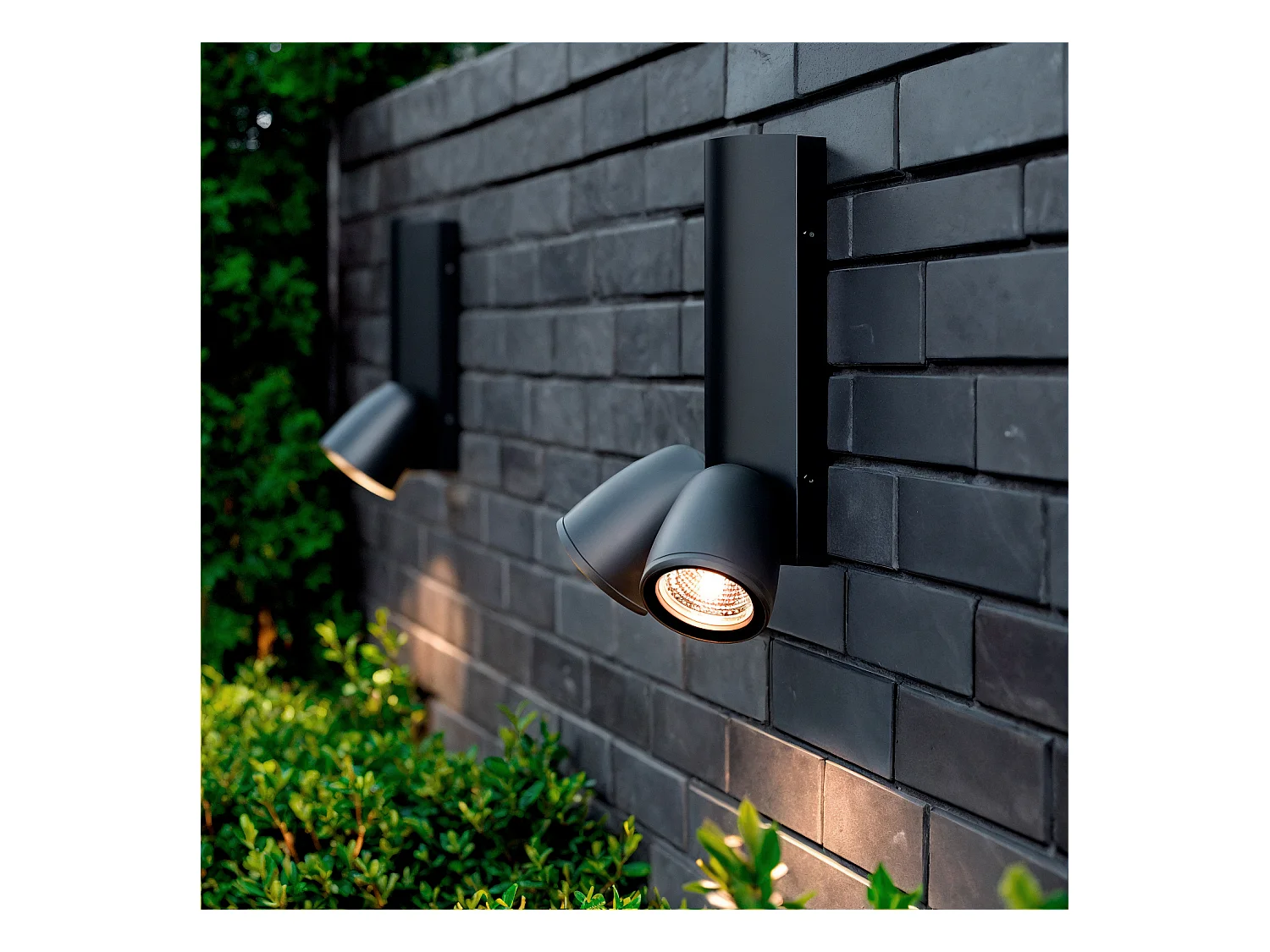 Applique Murale Extérieure Aluminium Abel Deux Spots Gris foncé