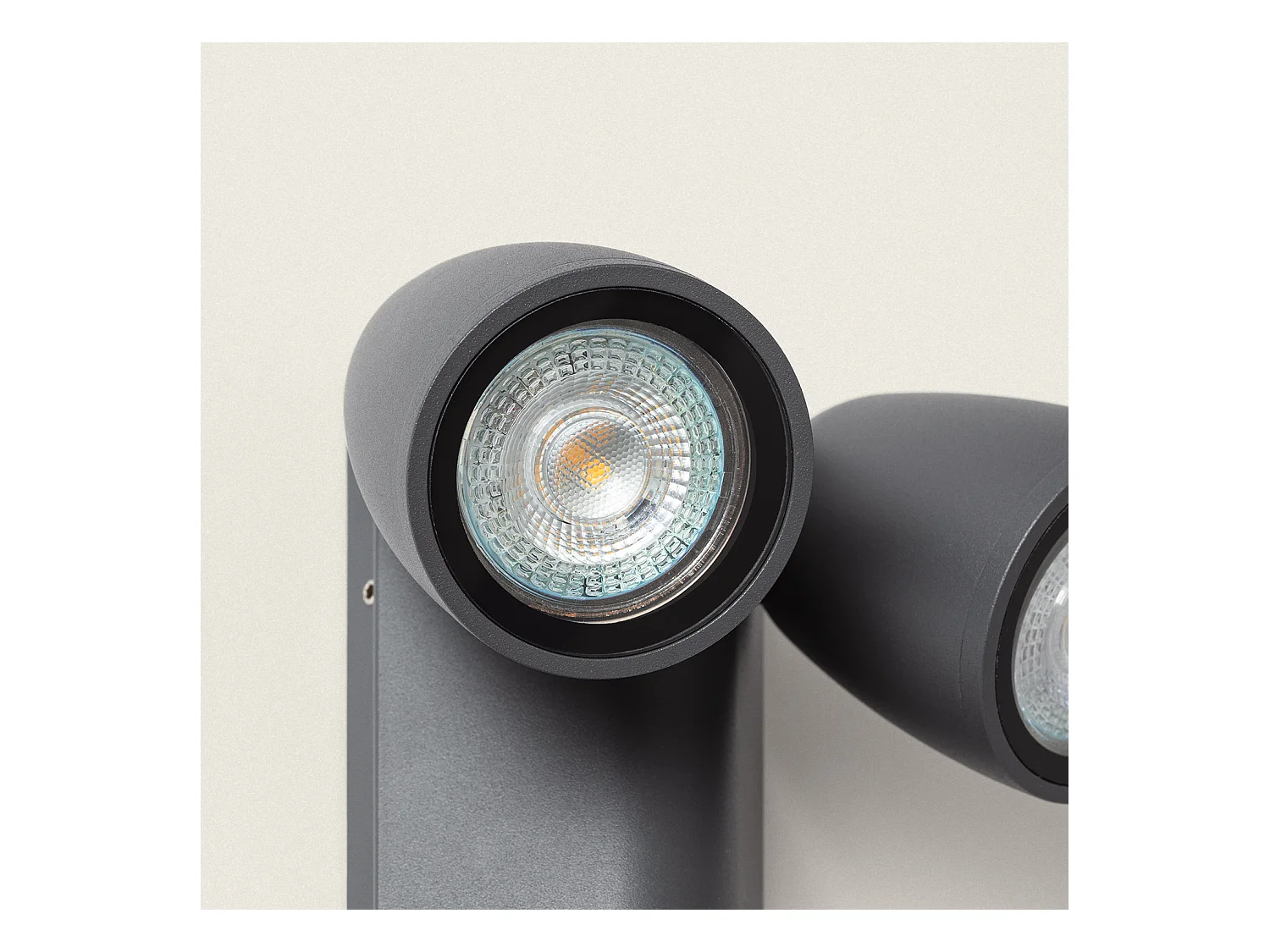 Applique Murale Extérieure Aluminium Abel Deux Spots Gris foncé