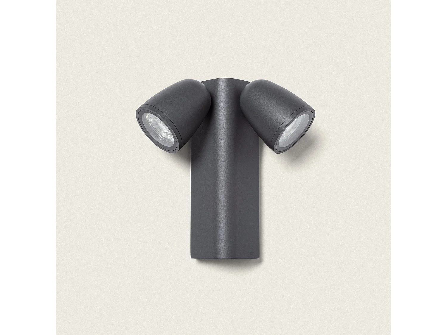 Applique Murale Extérieure Aluminium Abel Deux Spots Gris foncé