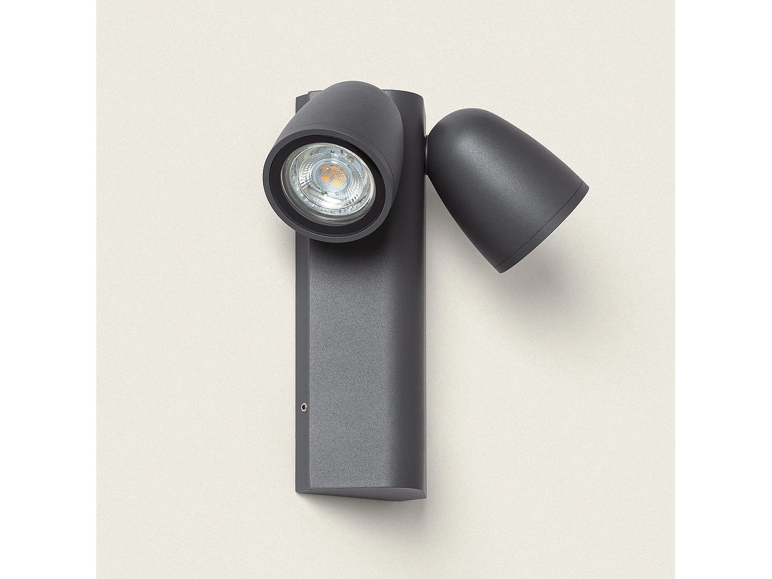 Applique Murale Extérieure Aluminium Abel Deux Spots Gris foncé