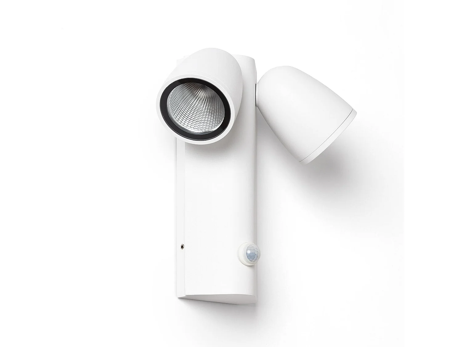 Applique da Parete per Esterni LED 12W Alluminio con Sensore di Movimento PIR Abel Due Faretti Bianco