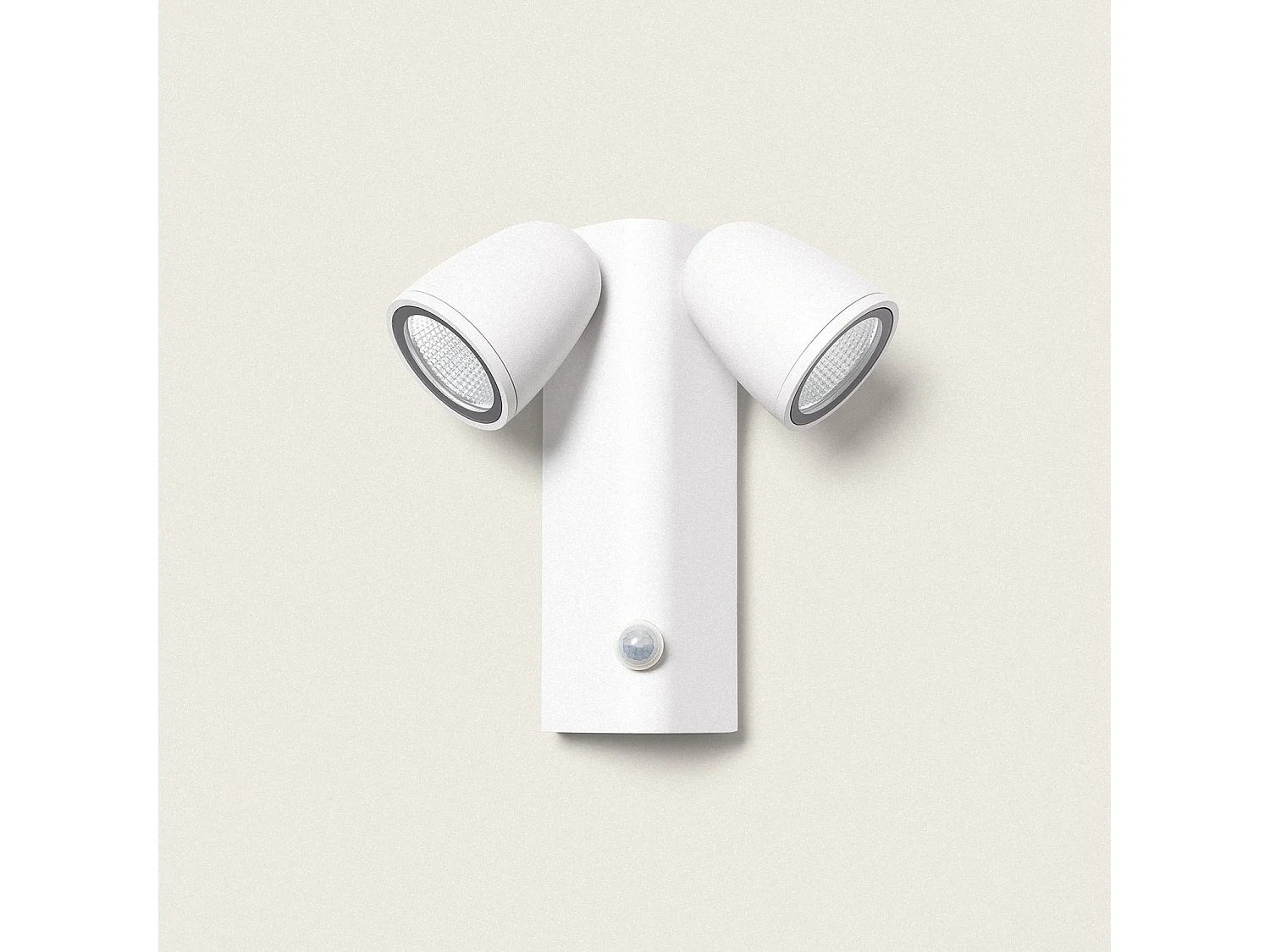 Applique da Parete per Esterni LED 12W Alluminio con Sensore di Movimento PIR Abel Due Faretti Bianco