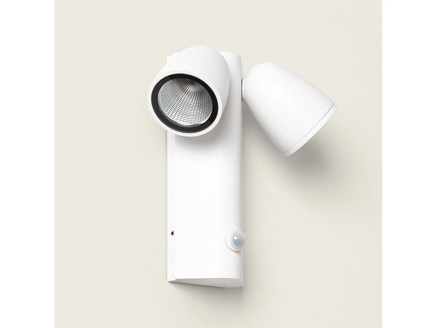 Applique da Parete per Esterni LED 12W Alluminio con Sensore di Movimento PIR Abel Due Faretti Bianco