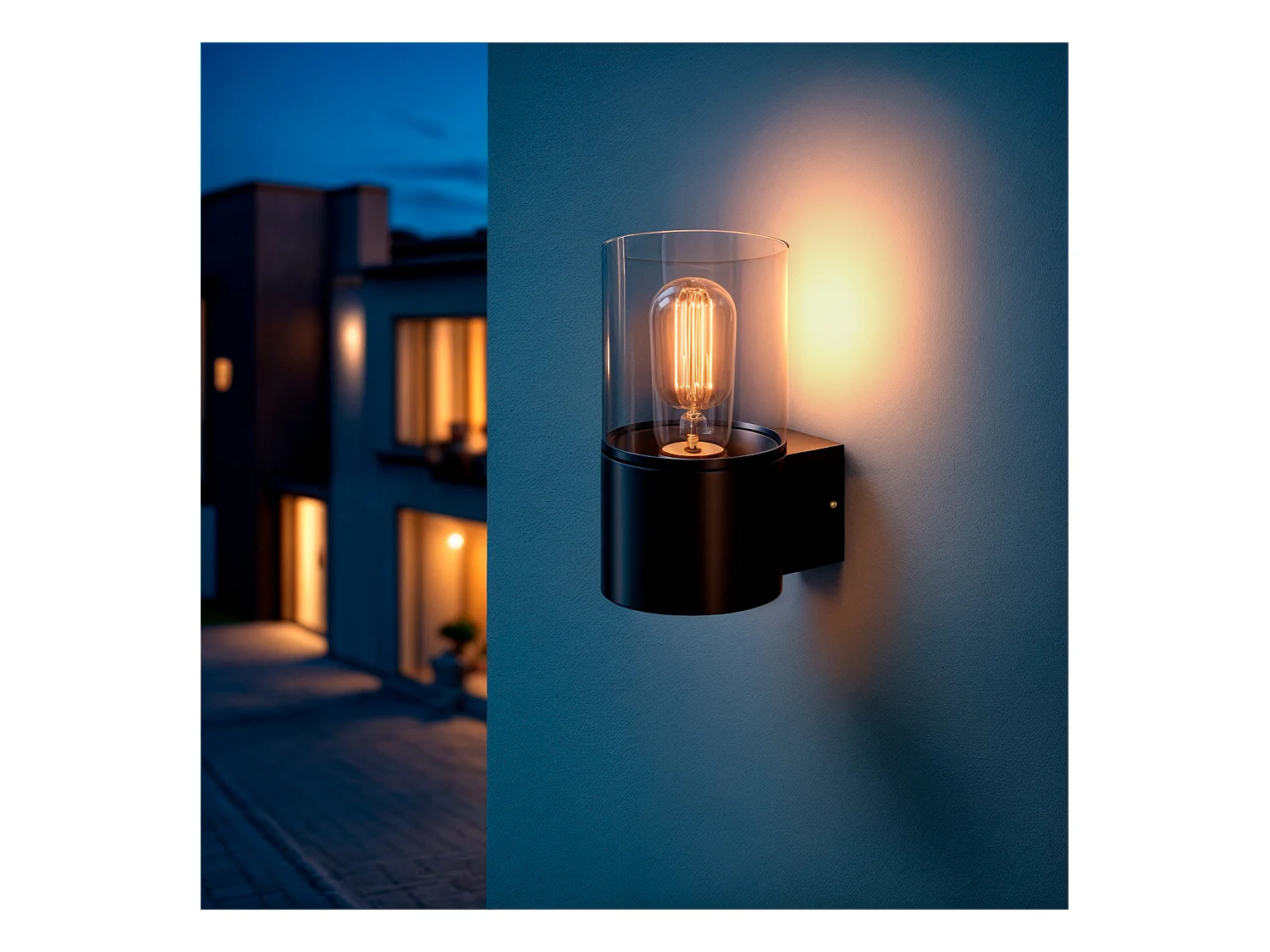 Aplique de Pared Exterior Acero Inoxidable Emley Negro