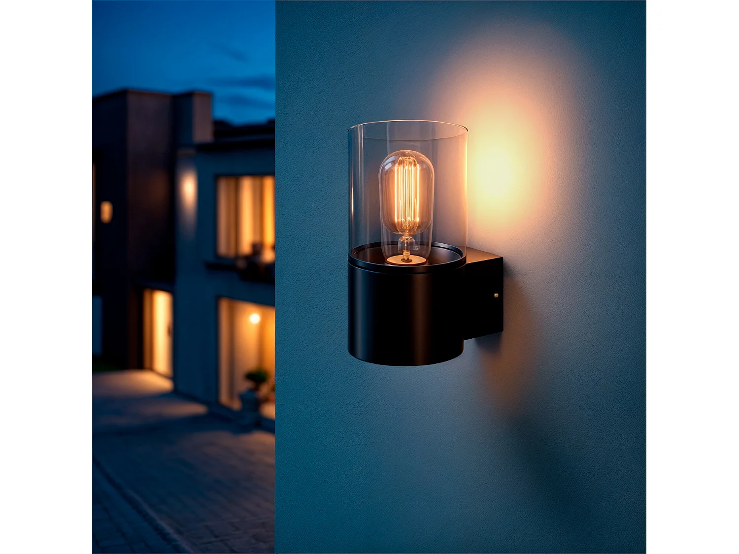 Aplique de Pared Exterior Acero Inoxidable Emley Negro