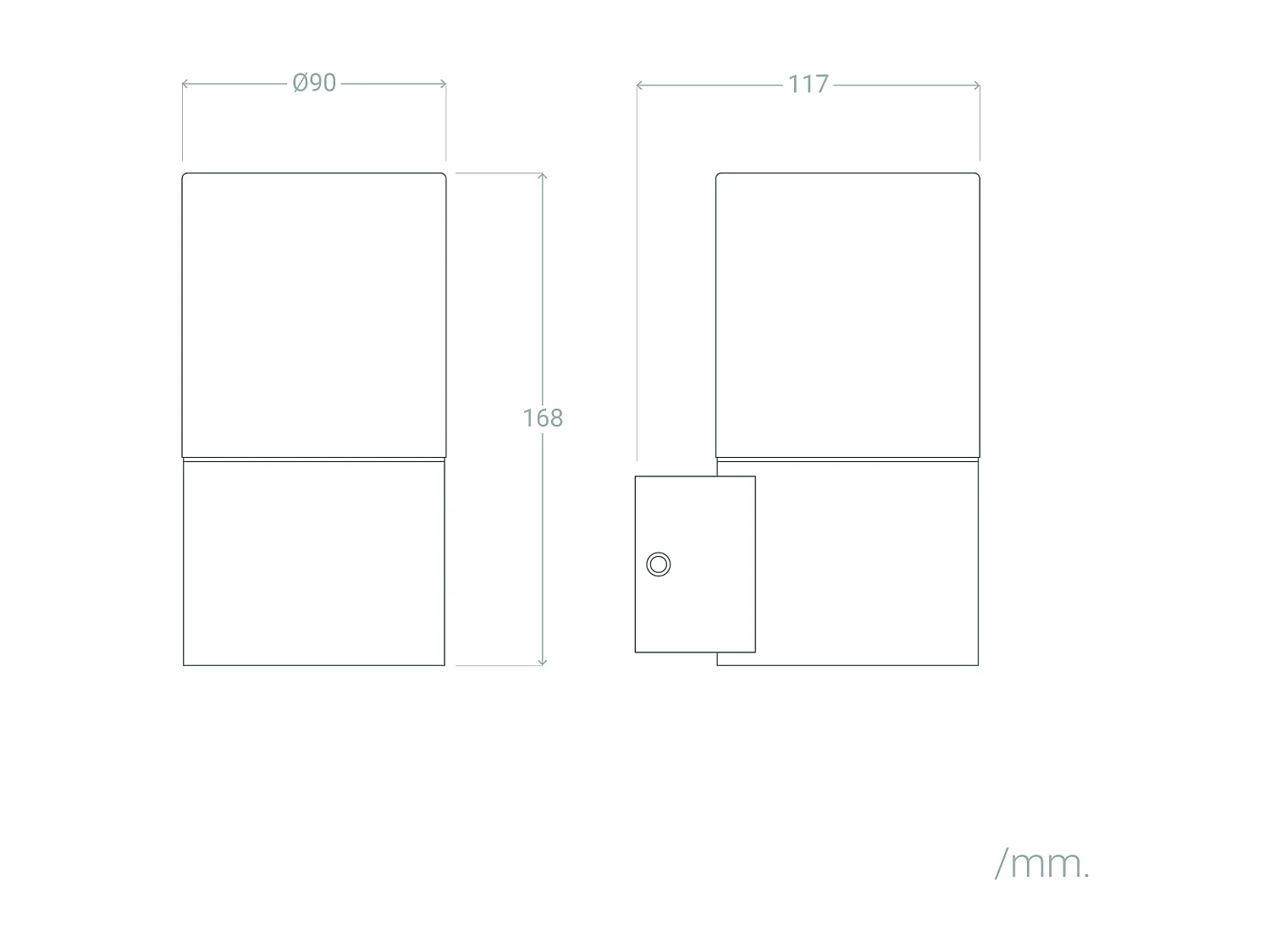Aplique de Pared Exterior Acero Inoxidable Emley Negro