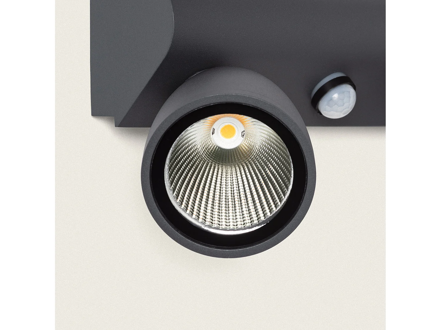 Applique Murale Extérieure LED 12W Aluminium avec Détecteur de Mouvement PIR Abel Large Deux Spots Gris foncé