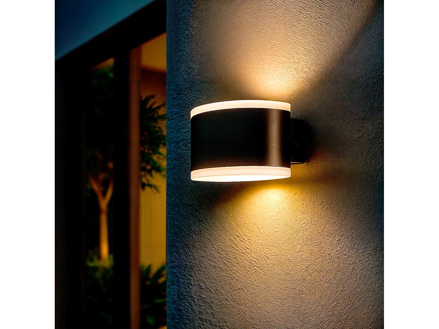 Aplique de Pared Exterior LED 15W Iluminación Rectangular Negro Bertol Negro