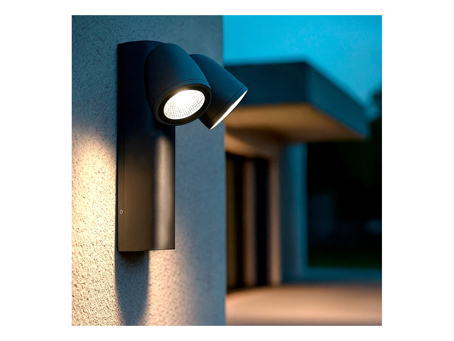 Applique Murale Extérieure LED 12W Aluminium Abel 2 Spots Gris foncé