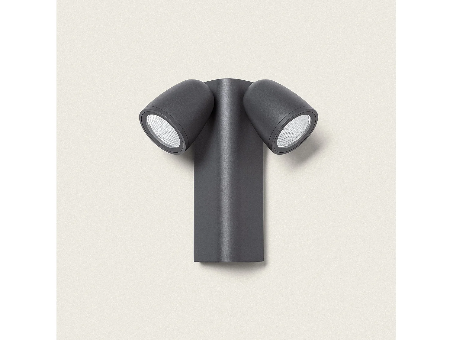 Applique Murale Extérieure LED 12W Aluminium Abel 2 Spots Gris foncé
