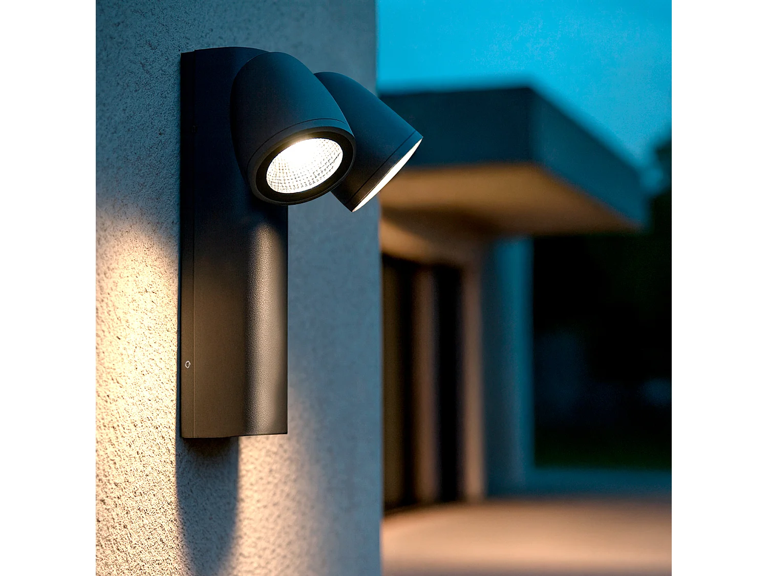 Applique Murale Extérieure LED 12W Aluminium Abel 2 Spots Gris foncé