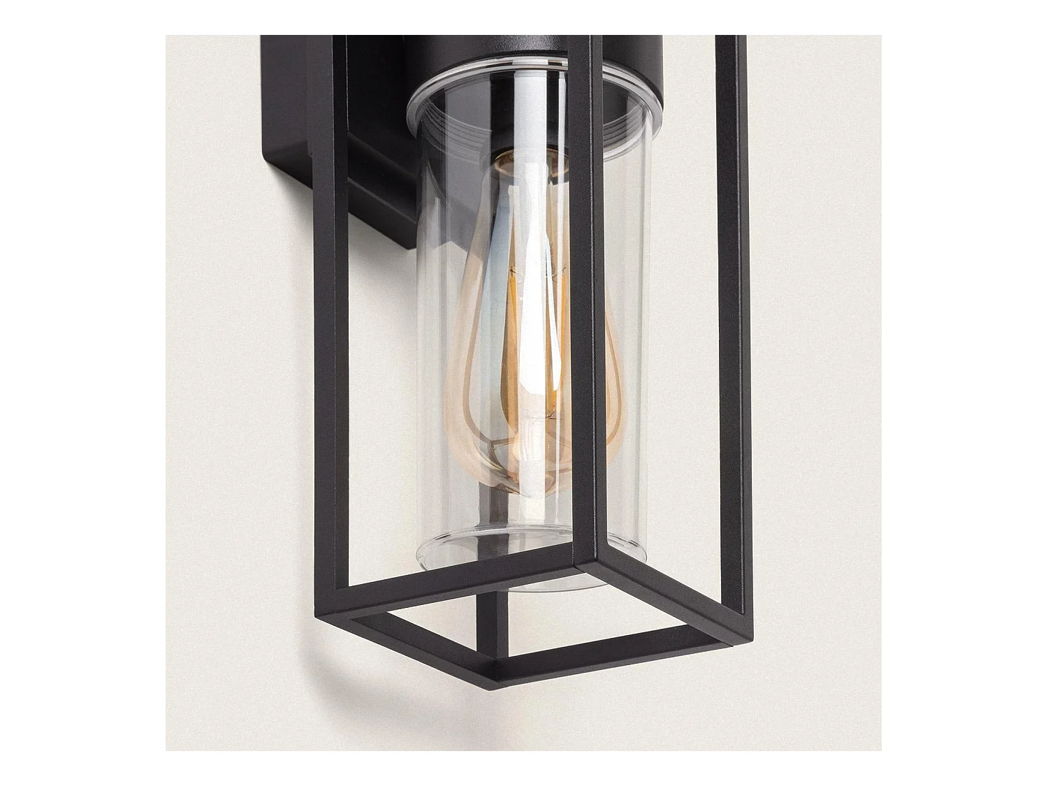 Aplique de Pared Exterior Aluminio con Detector de Movimiento Siawja Negro